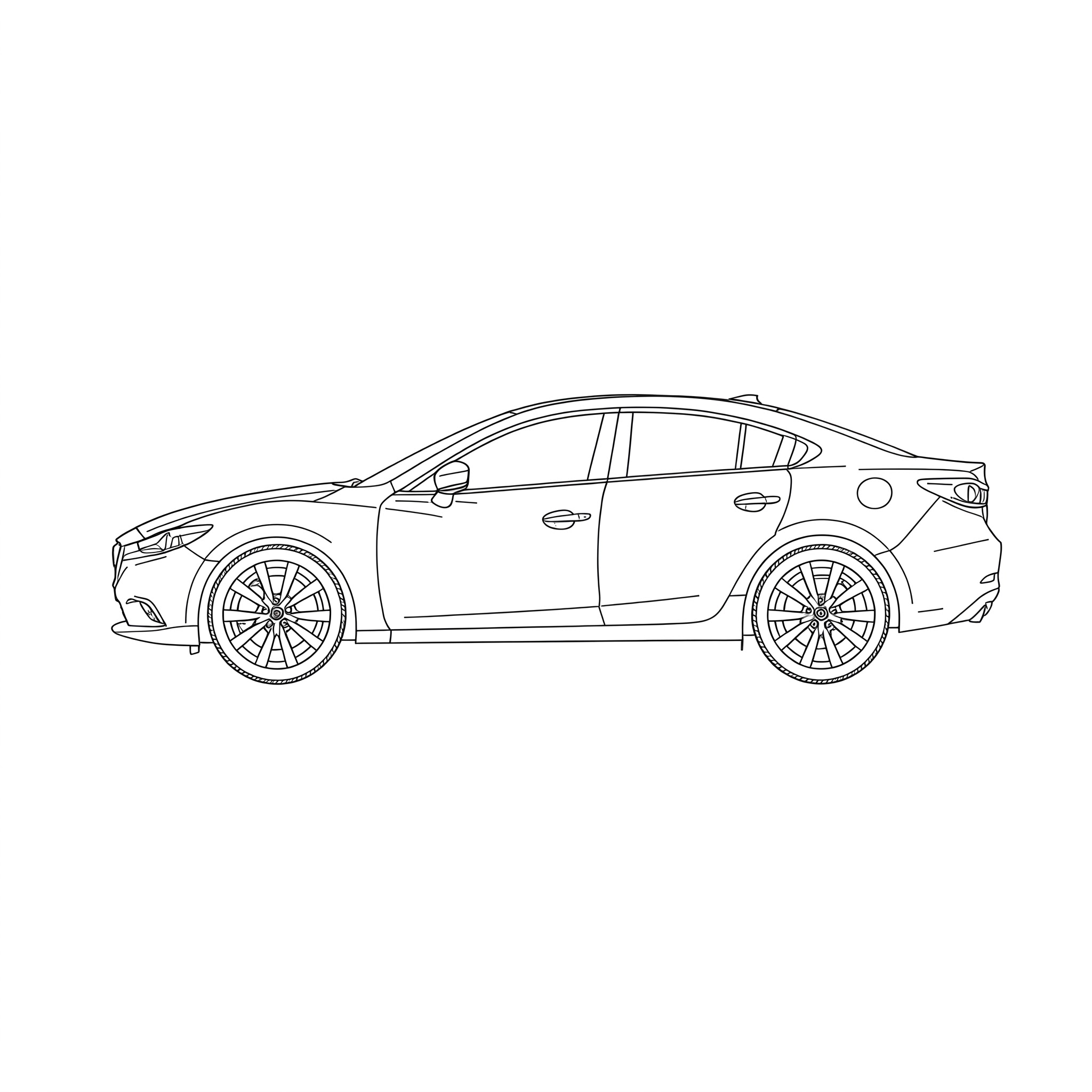 Illustrated profile outline of the Mazda 6 3rd gen GJ1