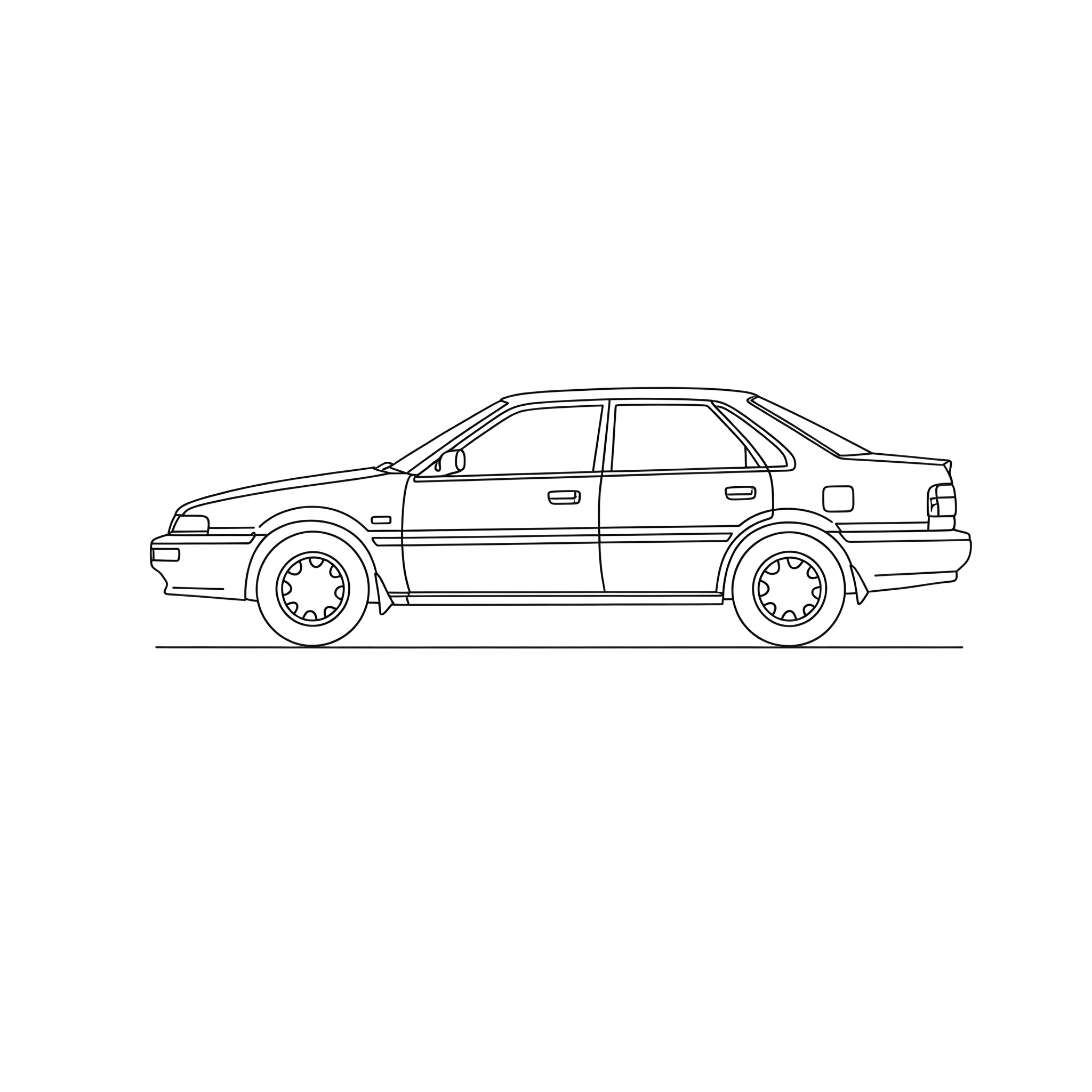 Illustrated profile outline of the Mazda 626 5th gen GF, GW