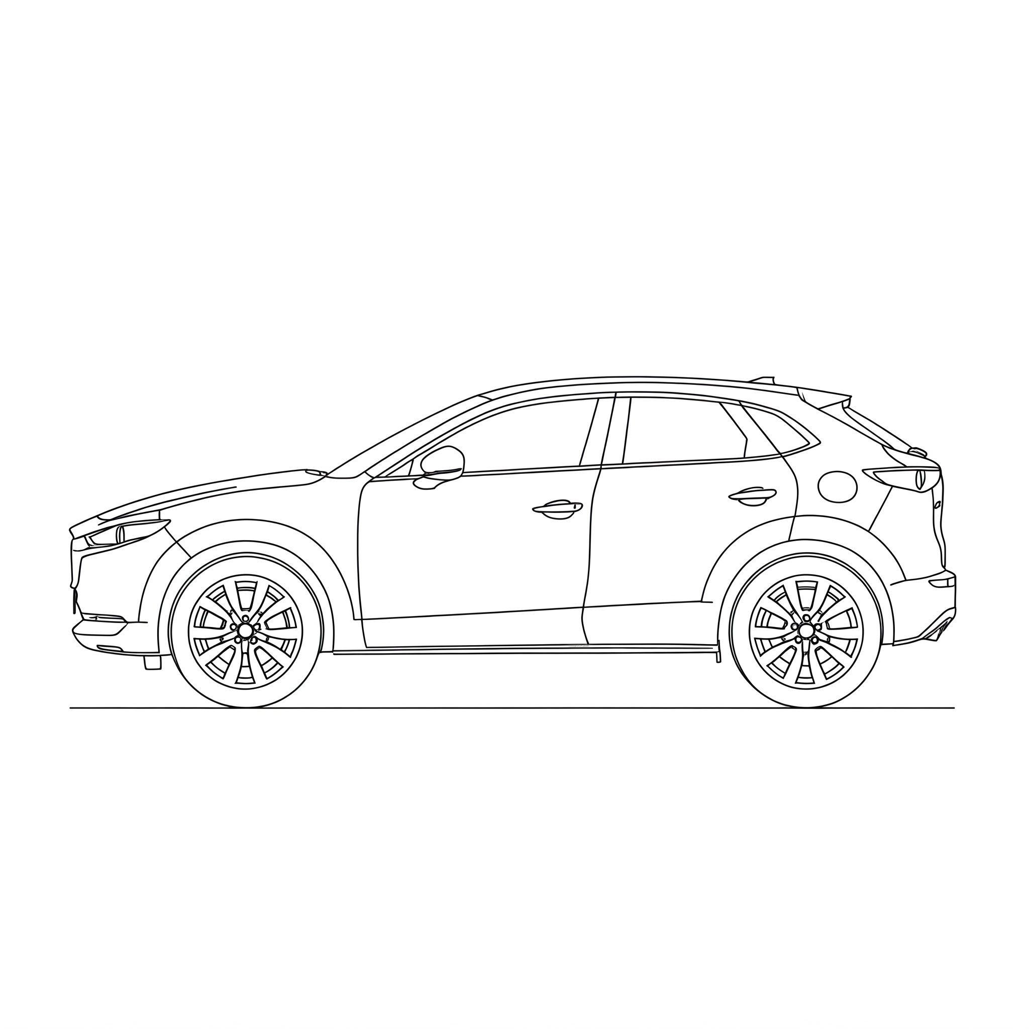 Illustrated profile outline of the Mazda CX-30 -