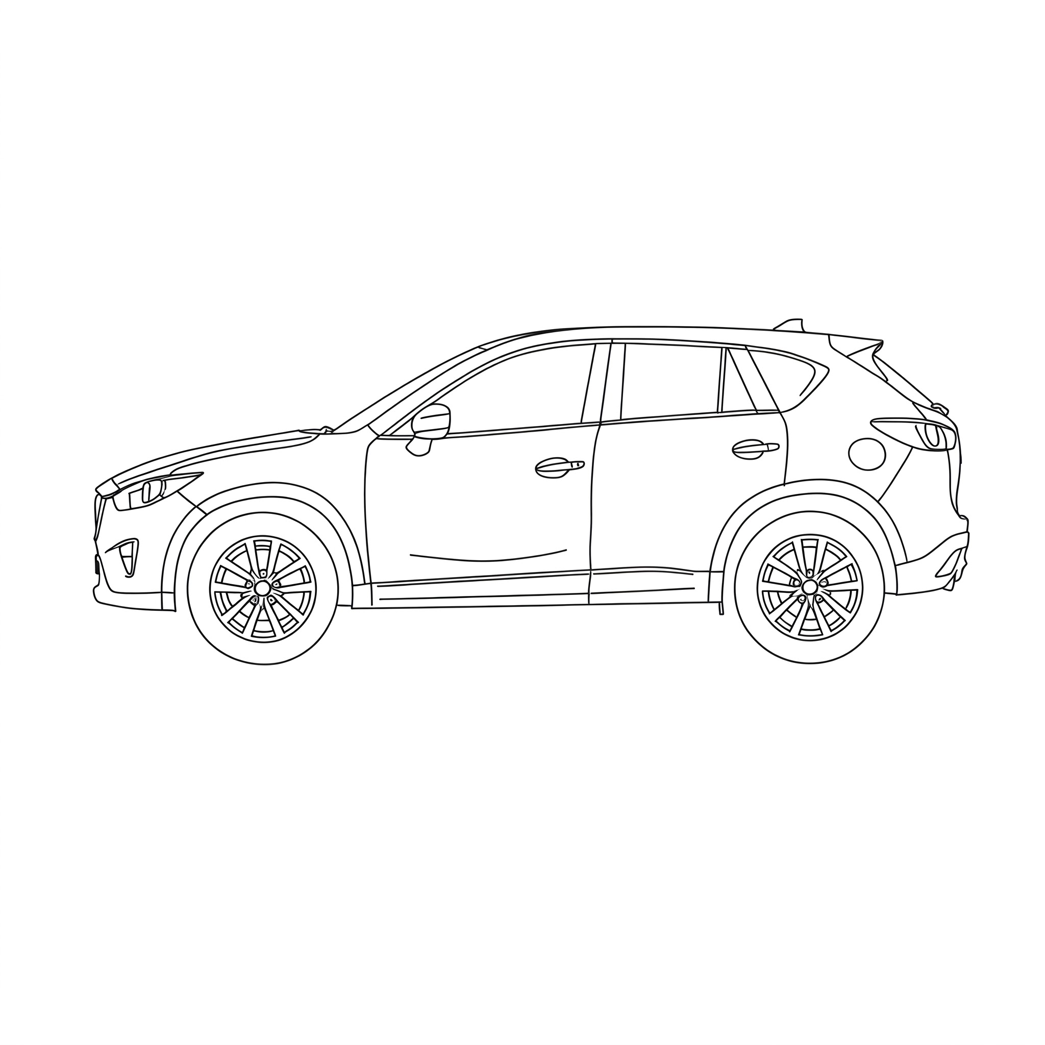 Illustrated profile outline of the Mazda CX-5 1st gen KE