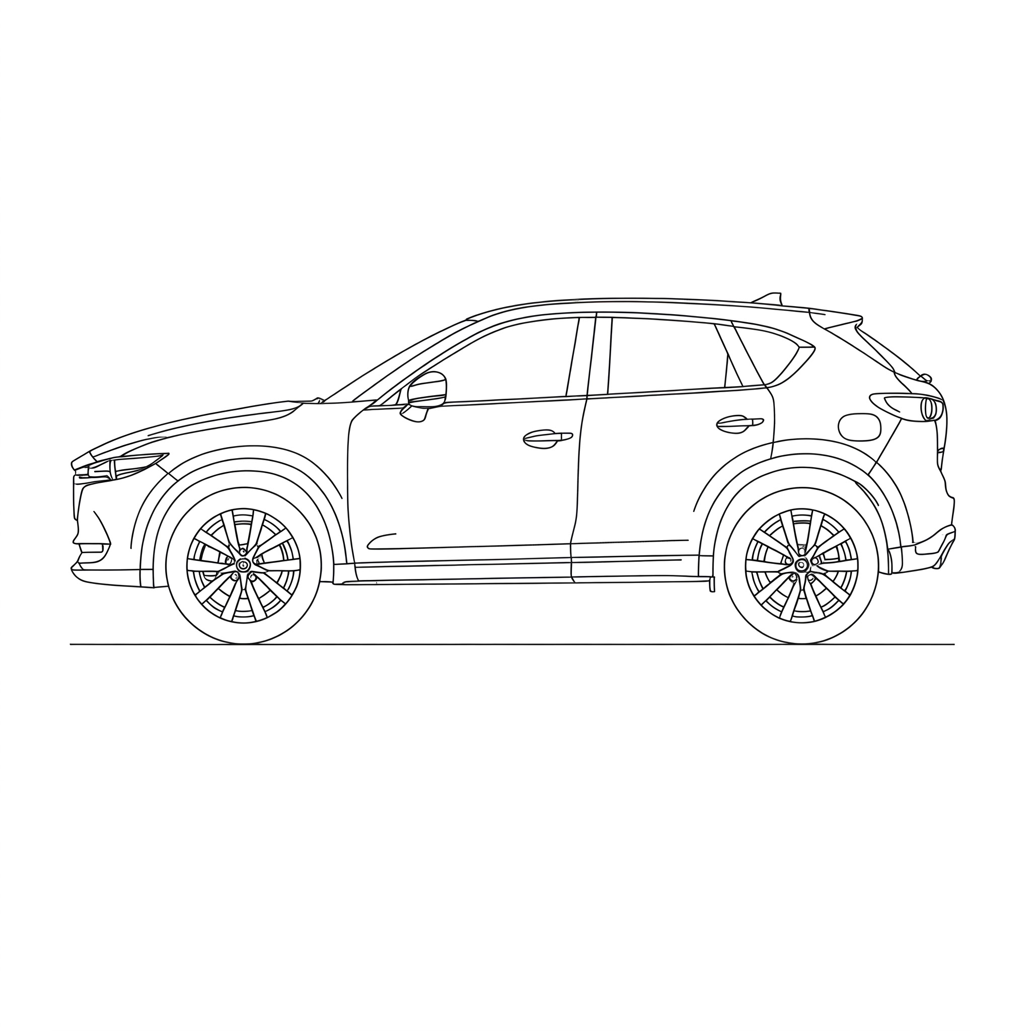 Illustrated profile outline of the Mazda CX-5 2nd gen KF