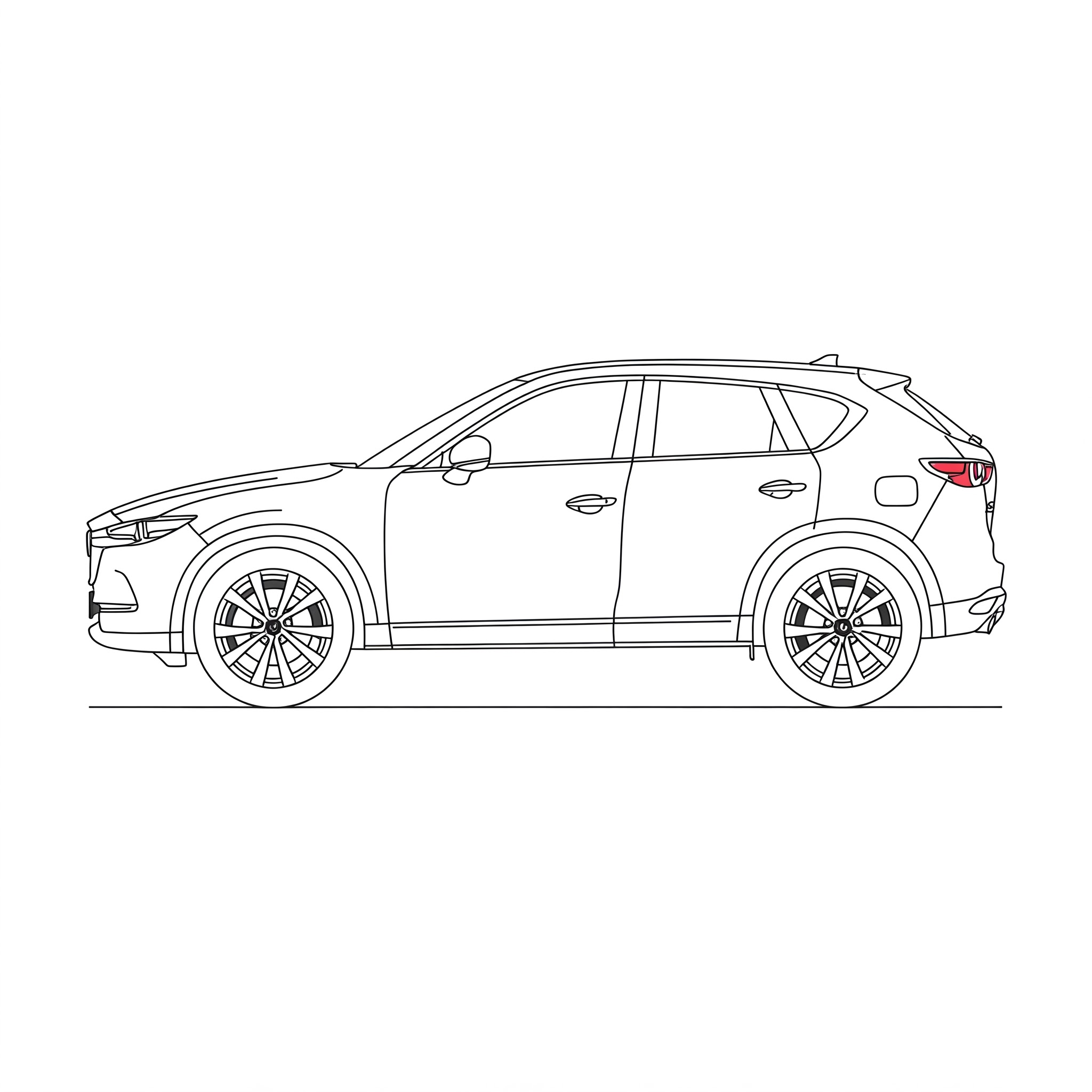Illustrated profile outline of the Mazda CX-50 -