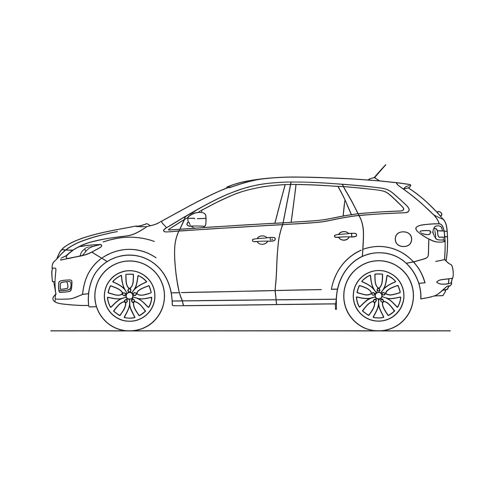 Illustrated profile outline of the Mazda CX-7 -