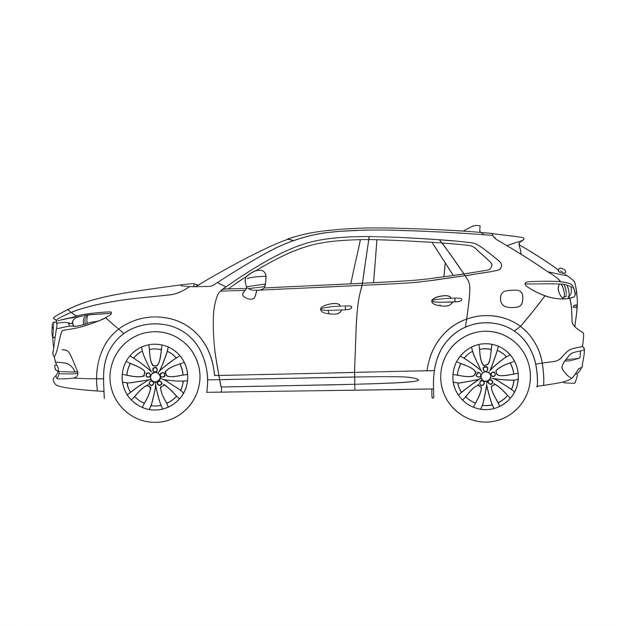 Illustrated profile outline of the Mazda CX-70 -