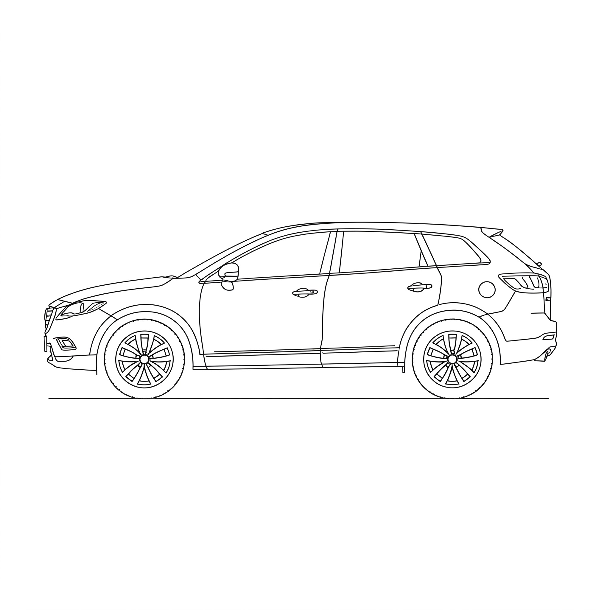 Illustrated profile outline of the Mazda CX-9 1st gen TB