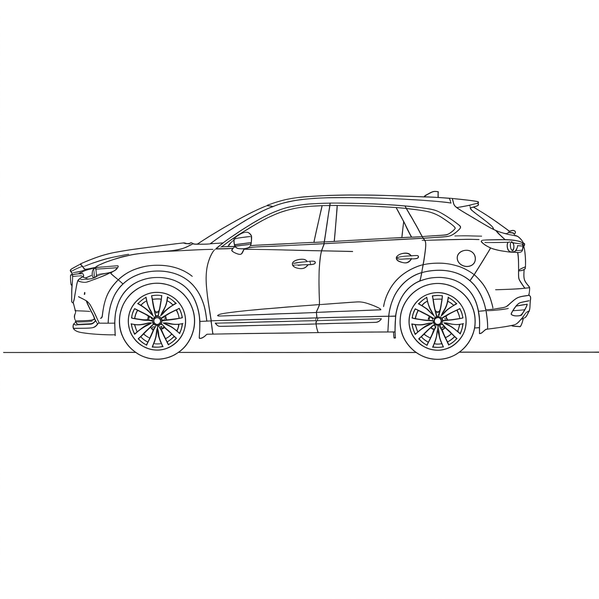 Illustrated profile outline of the Mazda CX-9 2nd gen TC