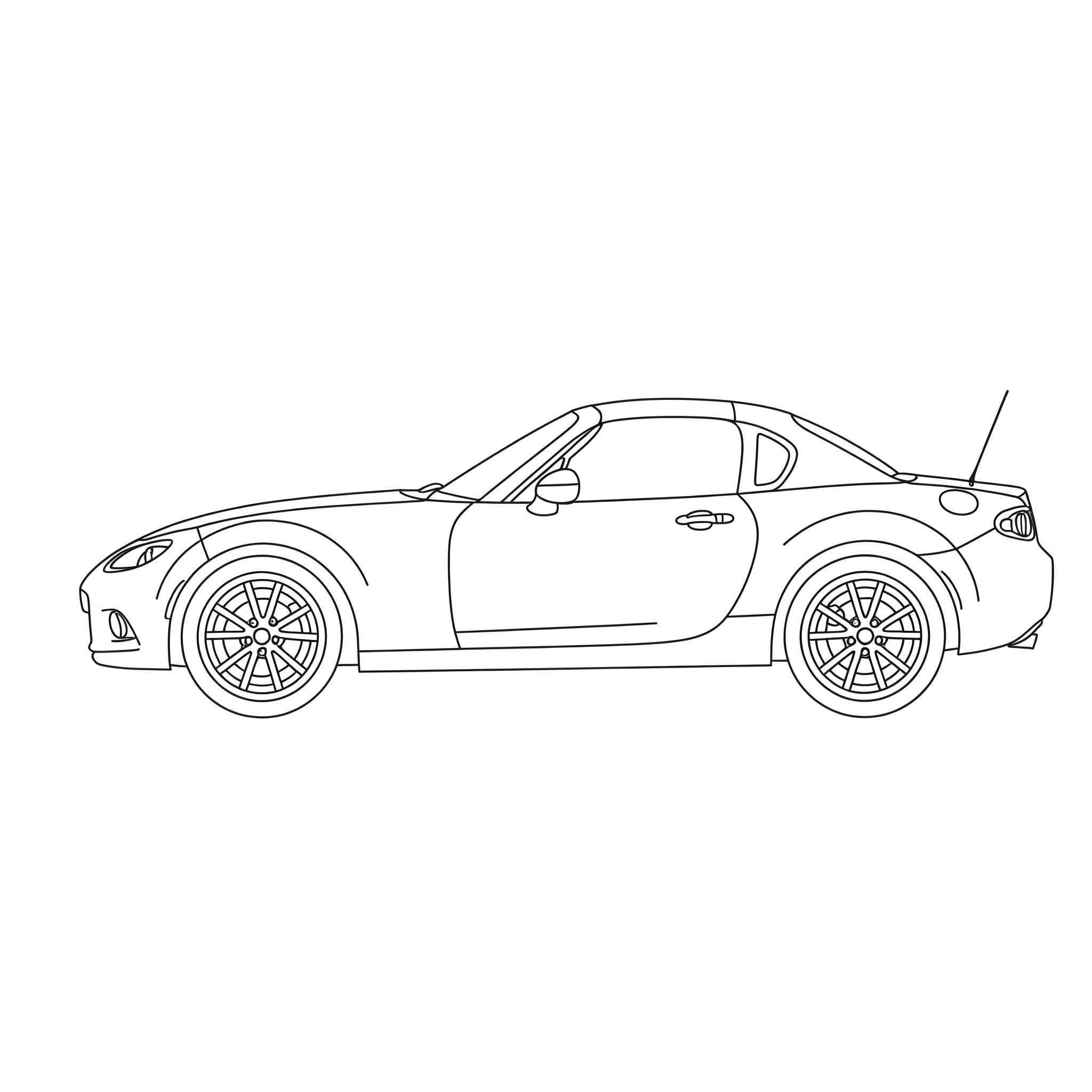Illustrated profile outline of the Mazda MX-5 Miata 3rd gen NC