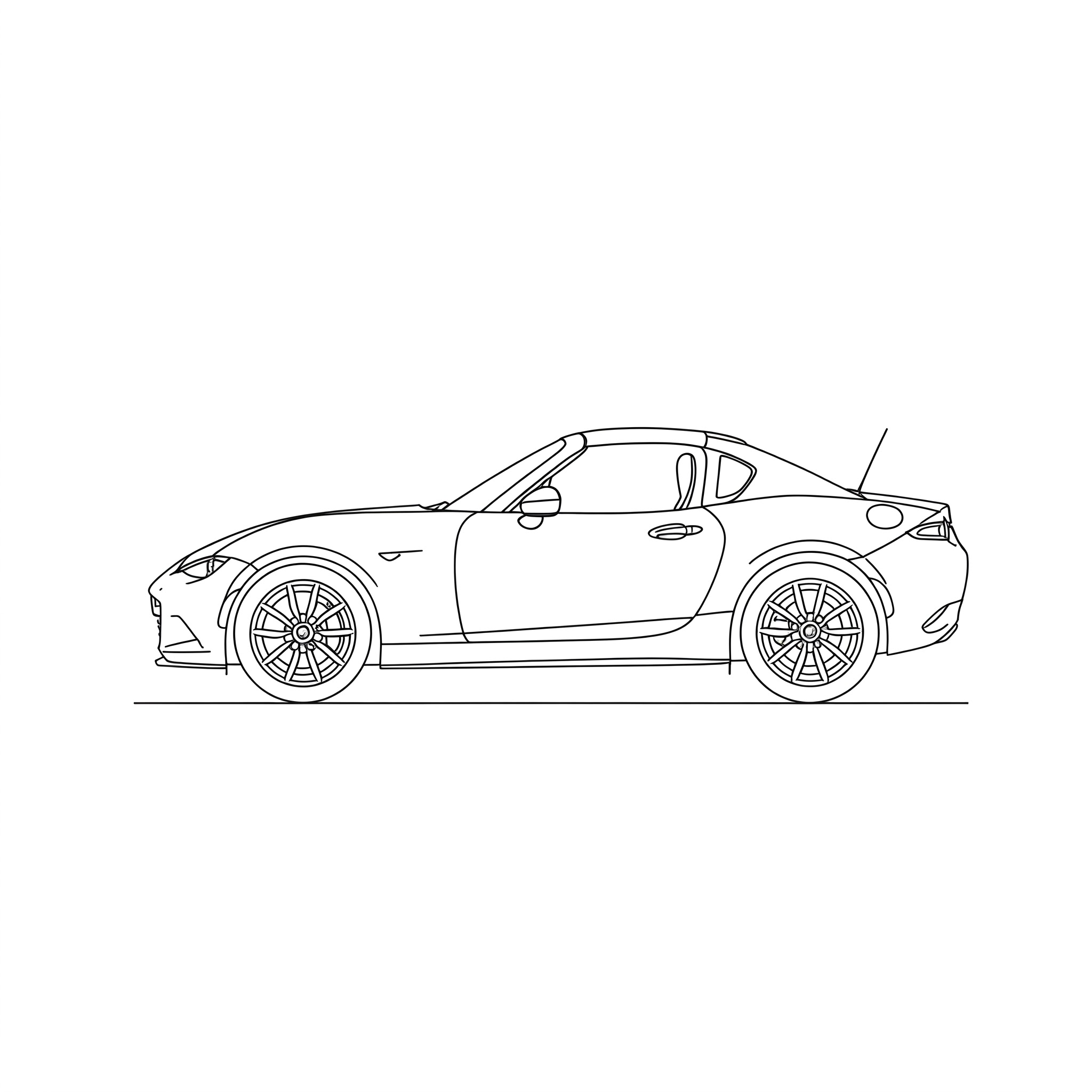 Illustrated profile outline of the Mazda MX-5 Miata 4th gen ND
