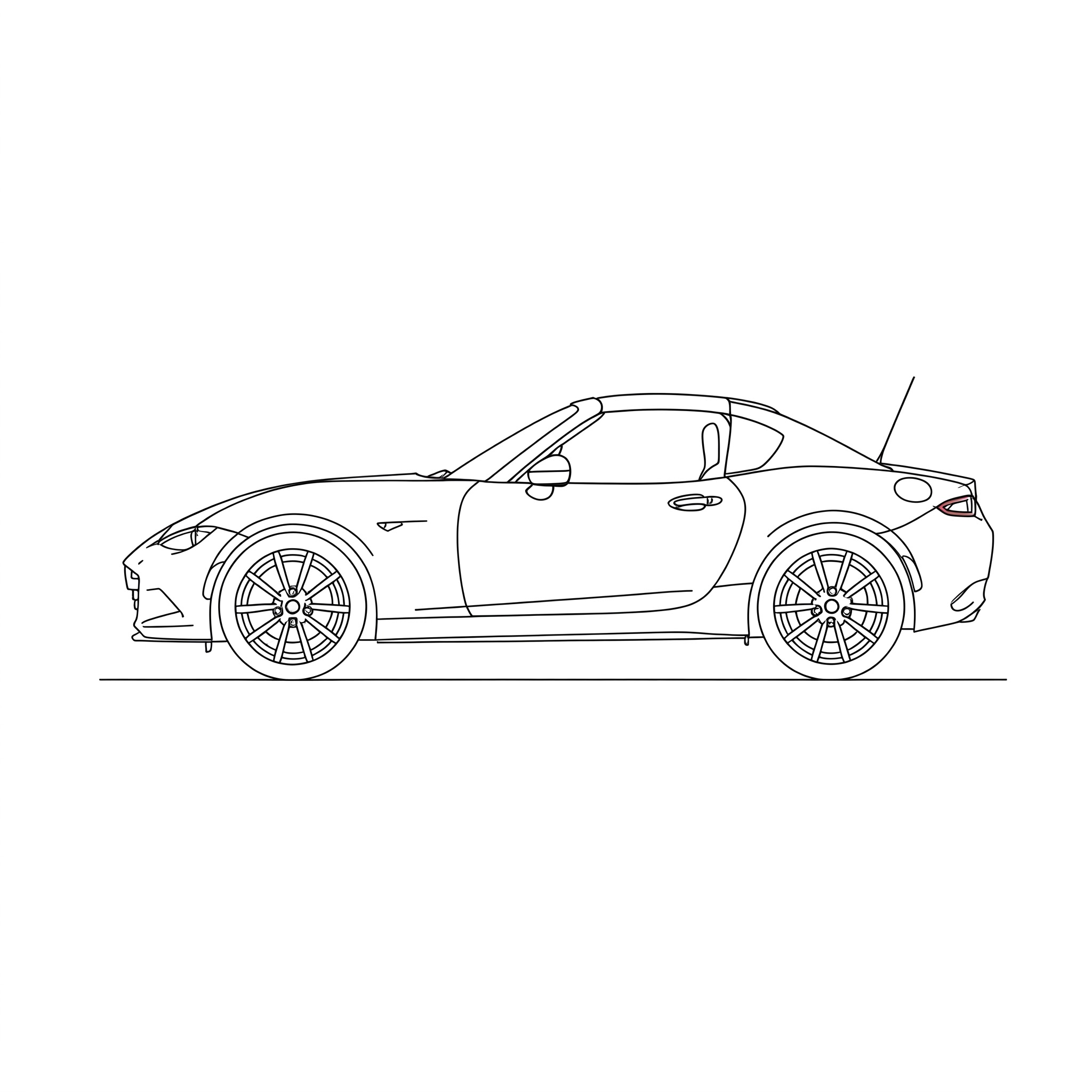 Illustrated profile outline of the Mazda MX-5 Miata RF 4th gen ND