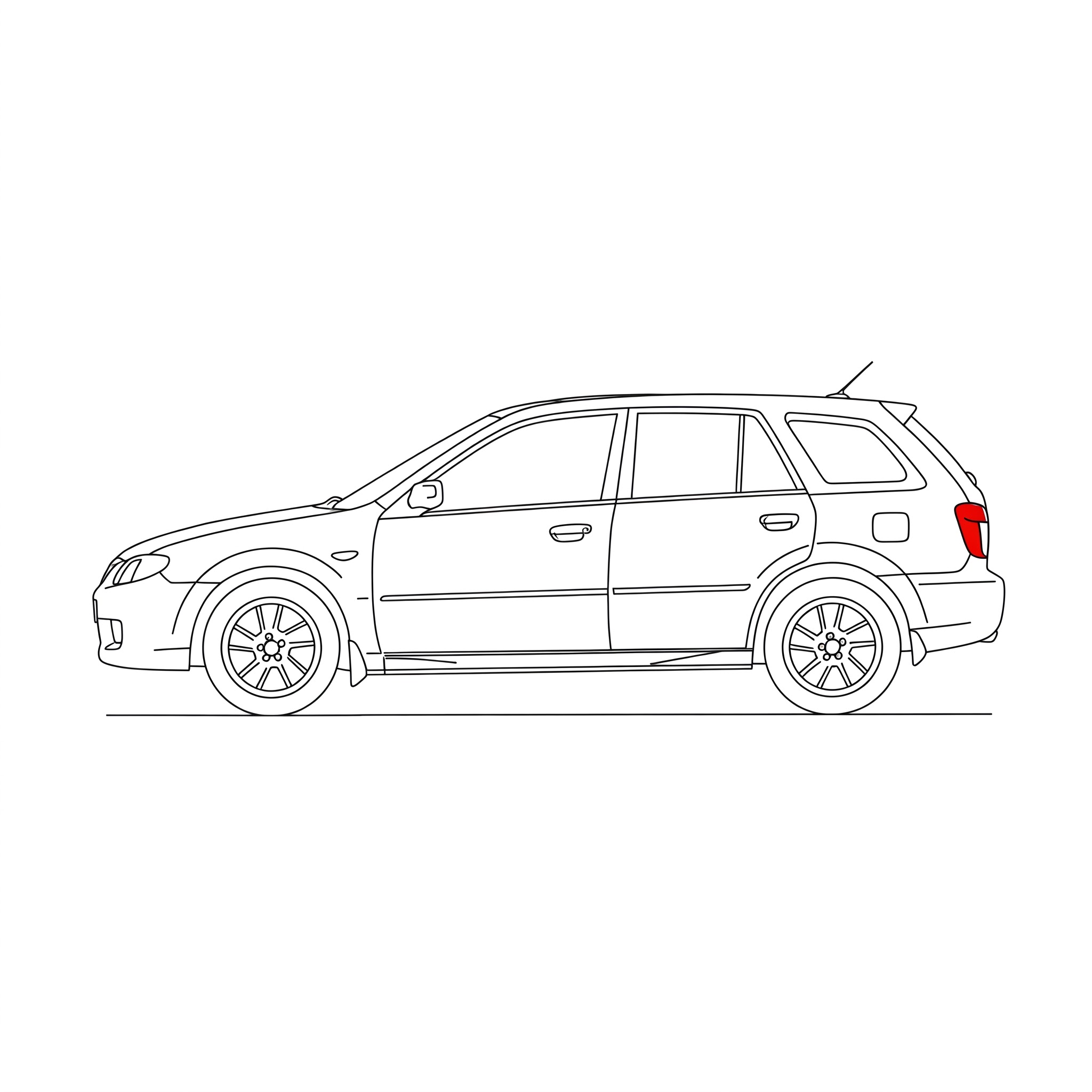 Illustrated profile outline of the Mazda Protege5 6th gen BJ
