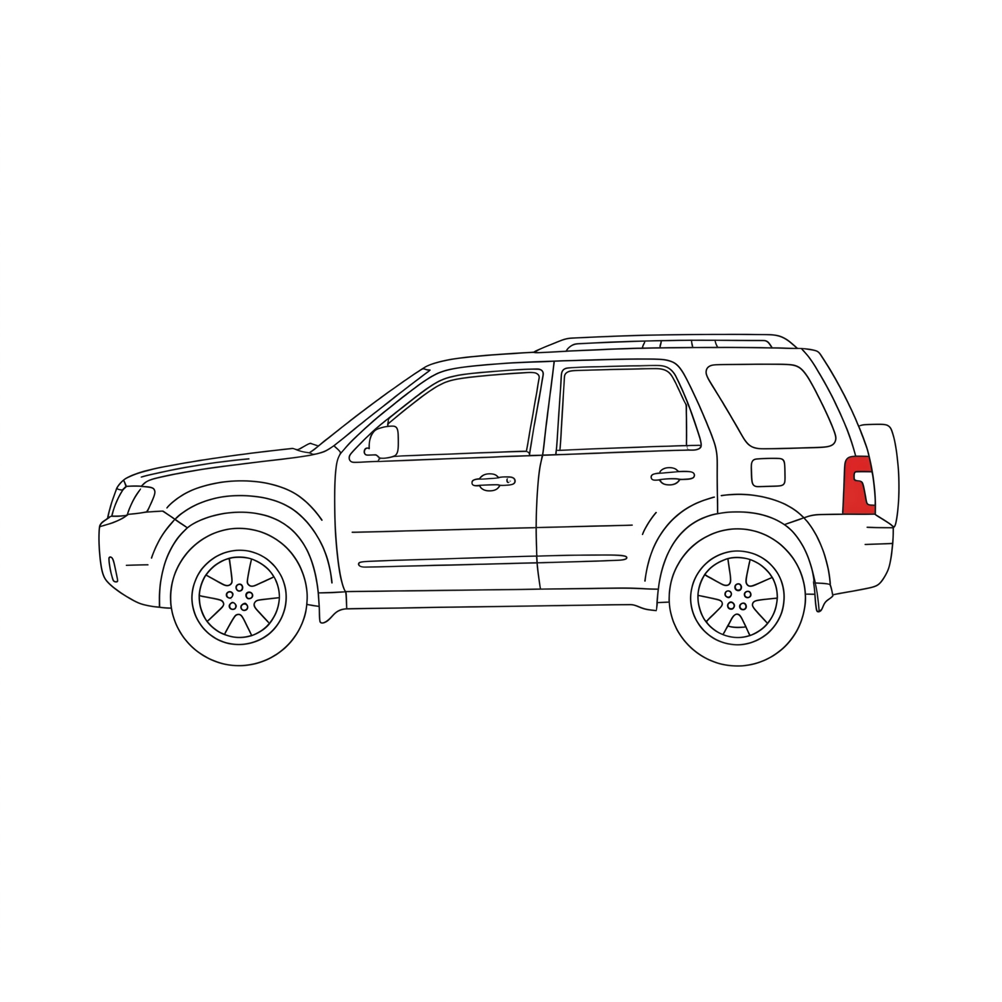 Illustrated profile outline of the Mazda Tribute 2nd gen