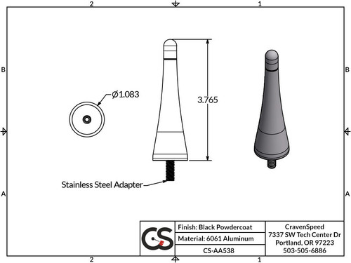 The Stubby Antenna for Ford Transit Van 2015 to 2019 Original