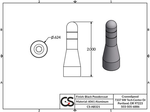 The Stubby Antenna for Chevrolet Corvette 5th gen 1997 to 2004 Z06 (Only) Jr