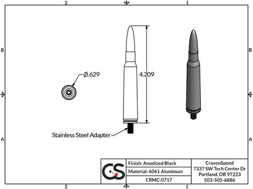 The Stubby Antenna for Ram Promaster Cargo Van 2014 to 2025 Bullet