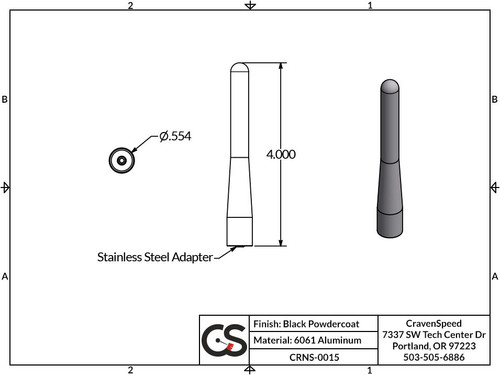 The Stubby Antenna for Nissan Pathfinder 3rd gen R52 2013 to 2020 Original
