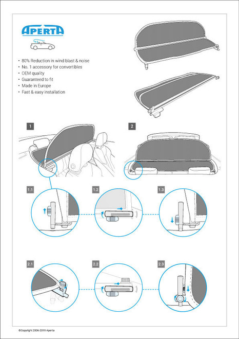 Generic instructions for Aperta Wind Deflector