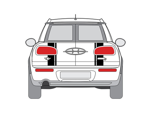 Decal Sets for MINI Clubman F54 2016 to 2024 Boot Split Stripes Gloss White