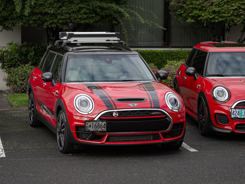 Decal Sets for MINI Clubman F54 2016 to 2024 Bonnet Split Stripes Gloss White