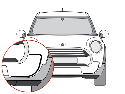 Decal Sets for MINI Clubman F54 2016 to 2024 JCW Bumper Accent Gloss White