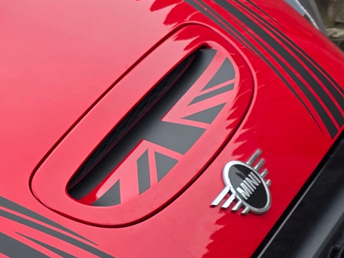 Decal Sets for MINI Convertible F57 2016 to 2023 Union Jack Bonnet Scoop Matte Black