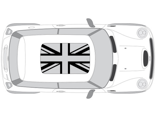 Decal Sets for MINI Cooper R56 2007 to 2013 Union Jack Sunroof Matte Black