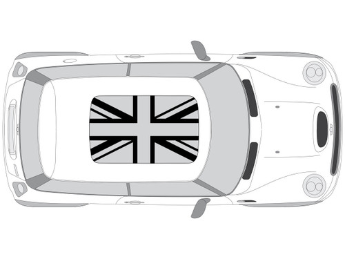 Decal Sets for MINI Cooper R56 2007 to 2013 Union Jack Sunroof Matte White