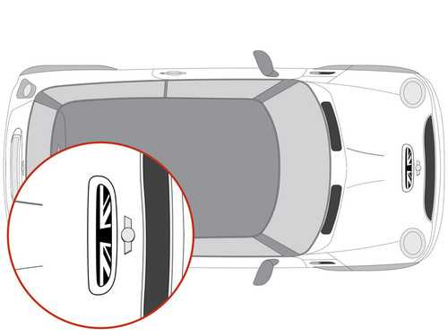 Decal Sets for MINI Cooper R53 2001 to 2006 Union Jack Bonnet Scoop Matte Black