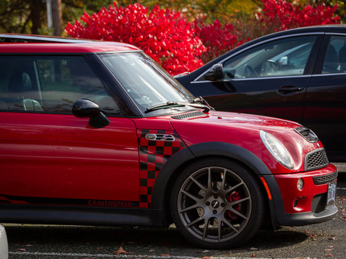 Decal Sets for MINI Cooper R53 2001 to 2006 Checkered Side Scuttle Panel Matte White