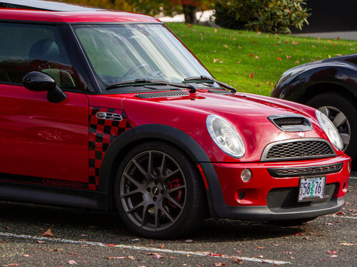 Decal Sets for MINI Cooper R53 2001 to 2006 Checkered Side Scuttle Panel Matte White