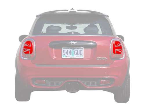 Decal Sets for MINI Cooper F55 2014 to 2024 Union Jack Tail Light Overlays Transparent Dark Gray