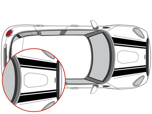 Decal Sets for MINI Countryman F60 2017 to 2025 Bonnet Split Stripes Gloss Black