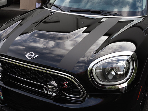 Decal Sets for MINI Countryman F60 2017 to 2025 Bonnet Stripes Matte Black