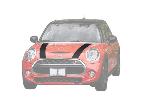 Decal Sets for MINI Cooper F56 2014 to 2024 Bonnet Stripes Gloss Black