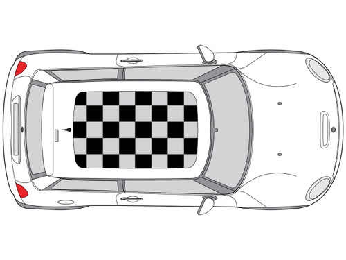 Decal Sets for MINI Cooper F56 2014 to 2024 Checkered Sunroof Matte White