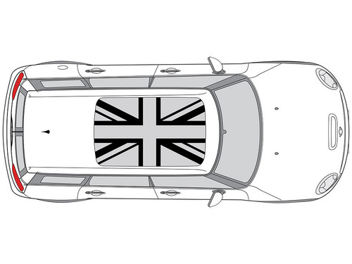 Decal Sets for MINI Cooper F56 2014 to 2024 Union Jack Sunroof Matte White