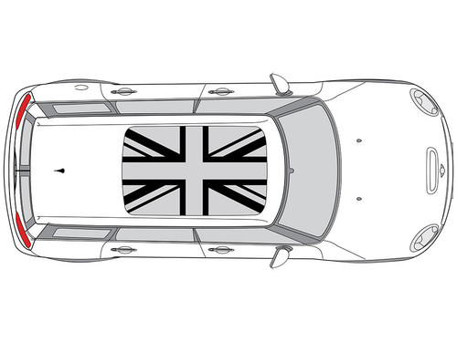 Decal Sets for MINI Cooper F56 2014 to 2024 Union Jack Sunroof Transparent Dark Gray