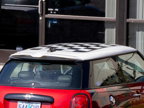Decal Sets for MINI Cooper F56 2014 to 2023 Checkered Sunroof Transparent Dark Gray