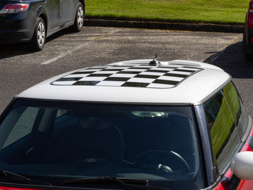Decal Sets for MINI Cooper F56 2014 to 2023 Checkered Sunroof Transparent Dark Gray