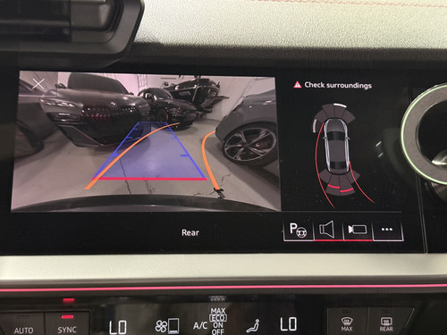 The Action Cam will be slightly visible on the back-up camera when installed on the rear bumper, but will not block view or interfer with parking/proximity sensors. 