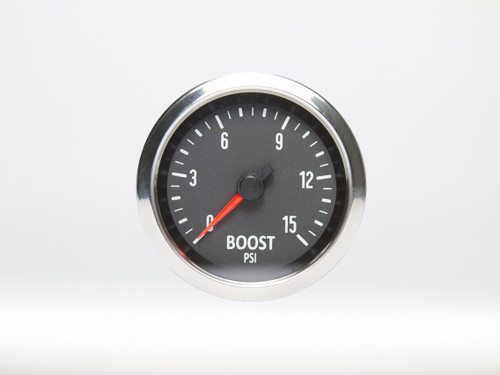 Performance Gauges by Marshall Boost (intake manifold pressure) Chrome Bezel, Black Face