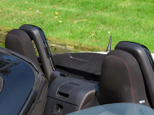The MX-5 Things Acrylic Wind Deflector installed in a Mazda MX-5 Miata ND