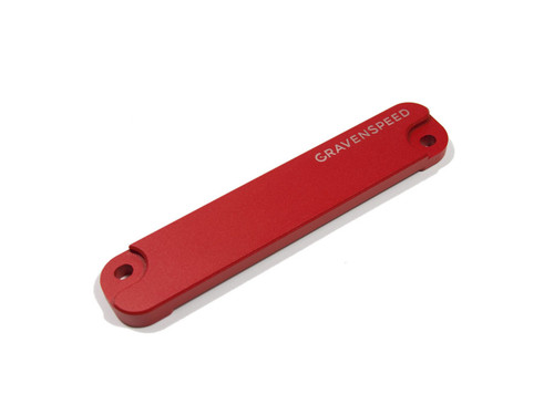 Billet Aluminum, Red Powder Coated Battery Tie Down