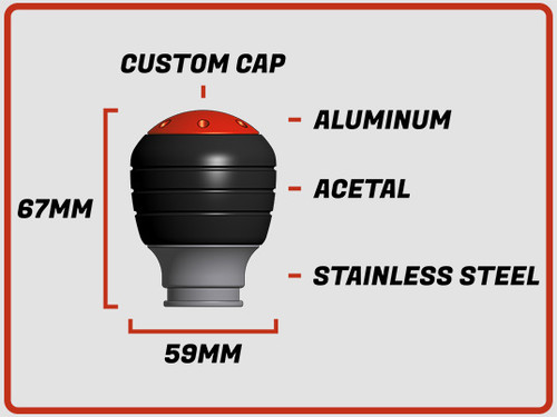 Info graphic of a Swappable Shift Knob Cap