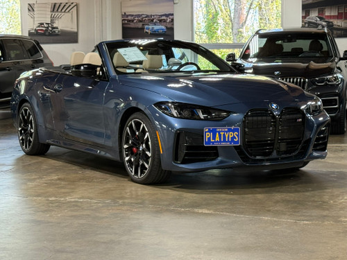 The Platypus License Plate Mount for shown on a 2025 BMW M440i xDrive Convertible (G23). 