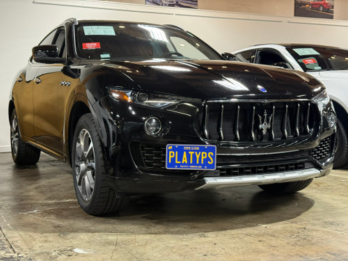 The Platypus License Plate Mount shown on a 2017 Maserati Levante
