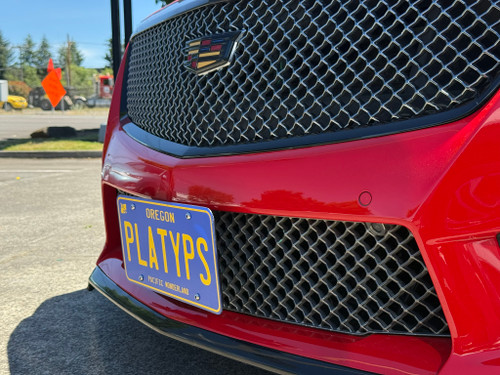 The Platypus License Plate Mount for Cadillac CTS-V 3rd gen 2016 to 2019