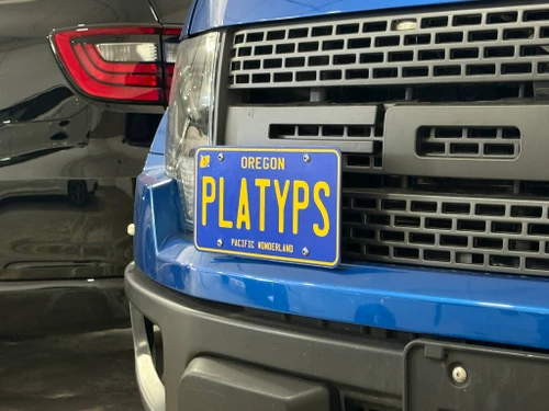 The Platypus License Plate Mount for Ford F-150 Raptor 1st gen 2010 to 2014