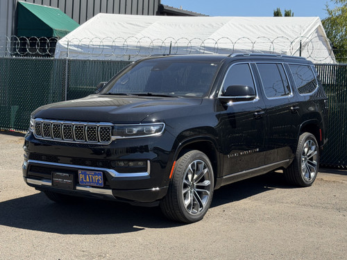 The Platypus License Plate Mount shown on a 2022 Jeep Grand Wagoneer Series III. NOTE: This kit will only fit on the GRAND Wagoneer and is not compatible with the Wagoneer. 