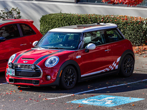Decal Sets for MINI Cooper F56 2014 to 2024 Checkered Flag Side Stripe (No Logo) Gloss White