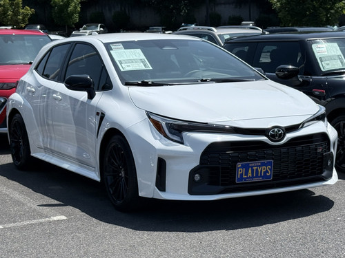 The Platypus License Plate Mount shown on a 2024 Toyota GR Corolla (pre-facelift)